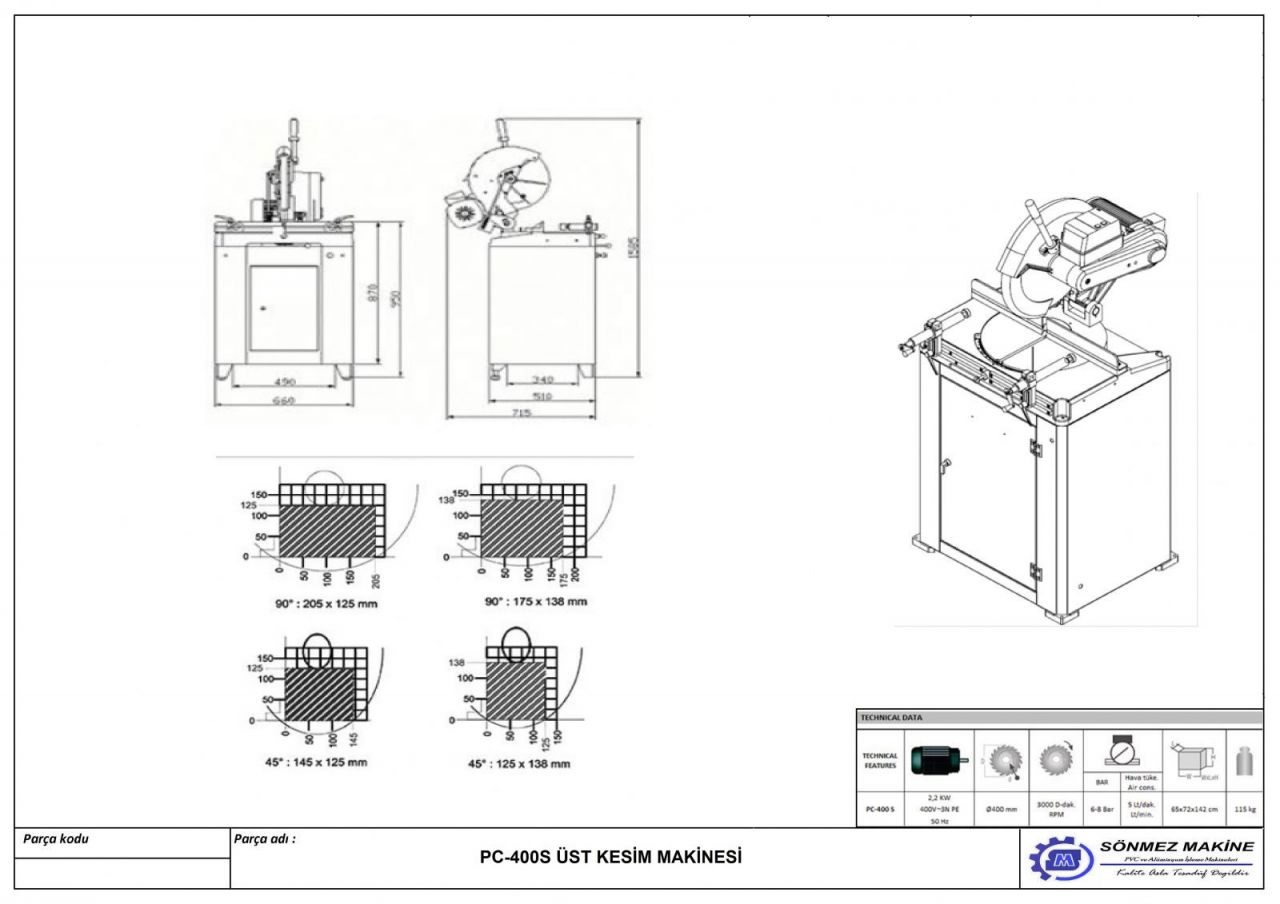 PNEUMATIC ANGULAR CUTTING MACHINE PC400S PC400S
